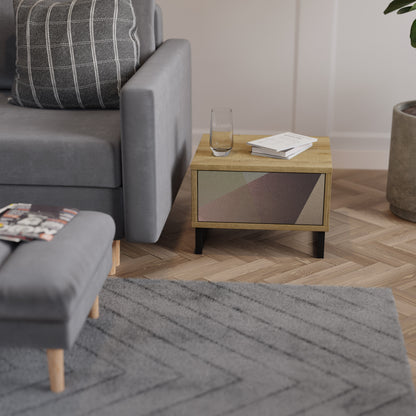 BEIGE GEOMETRY Nattduksbord i ekeffekt