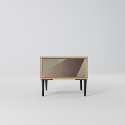 BEIGE GEOMETRY Nattduksbord i ekeffekt