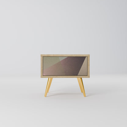 BEIGE GEOMETRY Nattduksbord i ekeffekt