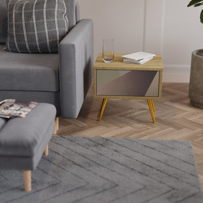 BEIGE GEOMETRY Nattduksbord i ekeffekt