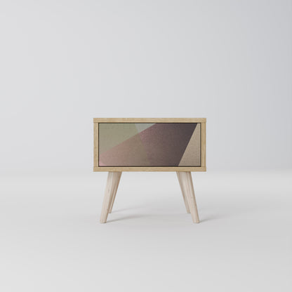 BEIGE GEOMETRY Nattduksbord i ekeffekt