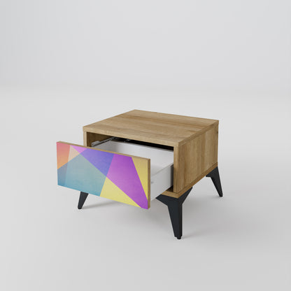 LJUS GEOMETRY Nattduksbord i ekeffekt