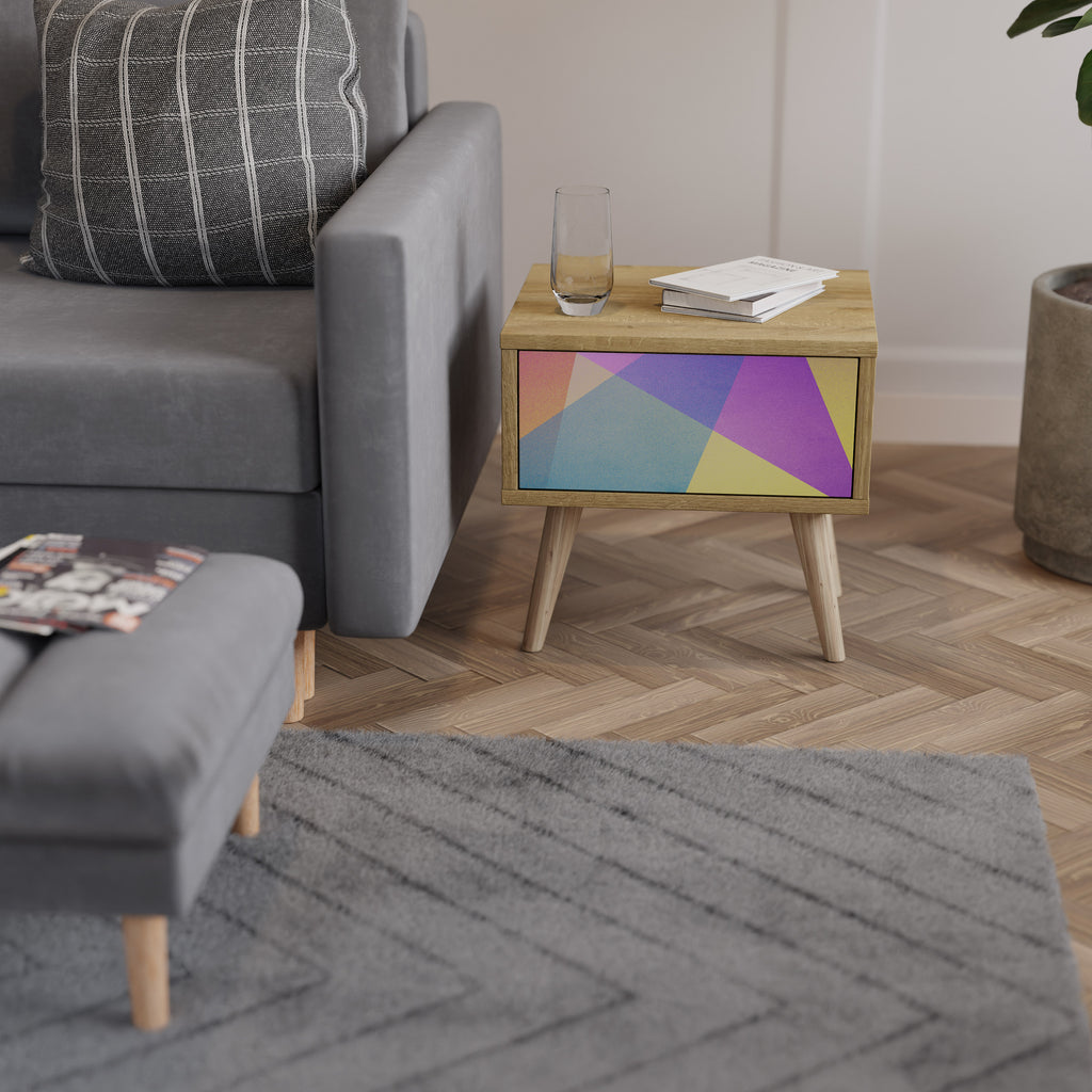 LJUS GEOMETRY Nattduksbord i ekeffekt