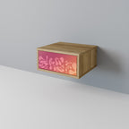 IRREGULAR PINK Nightstand in Oak Effect