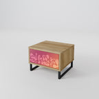 IRREGULAR PINK Nightstand in Oak Effect