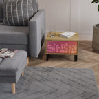 IRREGULAR PINK Nightstand in Oak Effect