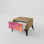 IRREGULAR PINK Nightstand in Oak Effect