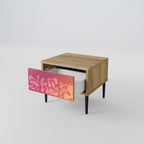 IRREGULAR PINK Nightstand in Oak Effect