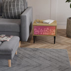 IRREGULAR PINK Nightstand in Oak Effect