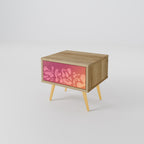 IRREGULAR PINK Nightstand in Oak Effect