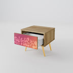 IRREGULAR PINK Nightstand in Oak Effect
