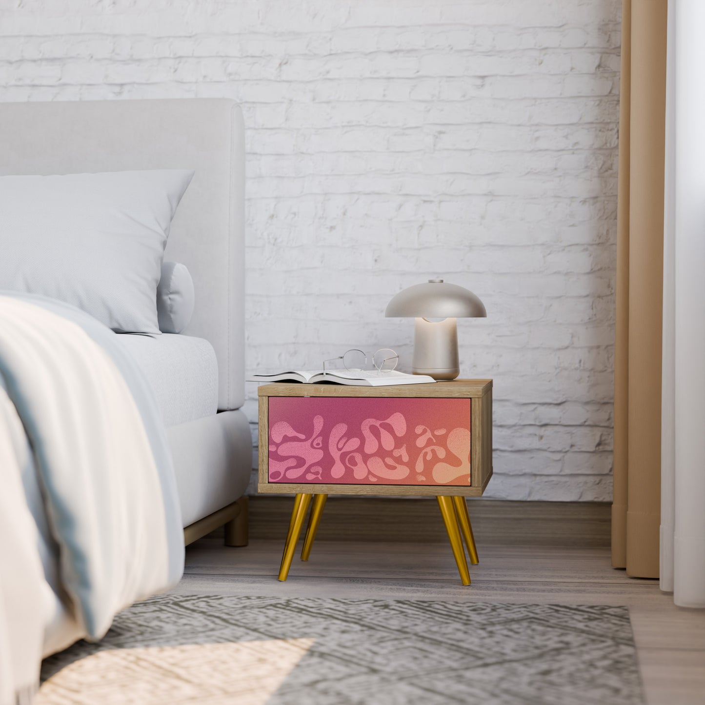 IRREGULAR ROSA Nattduksbord i Oak Effect