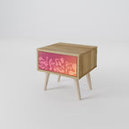 IRREGULAR PINK Nightstand in Oak Effect