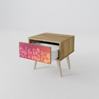 IRREGULAR PINK Nightstand in Oak Effect