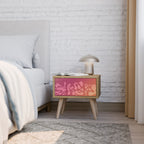 IRREGULAR PINK Nightstand in Oak Effect
