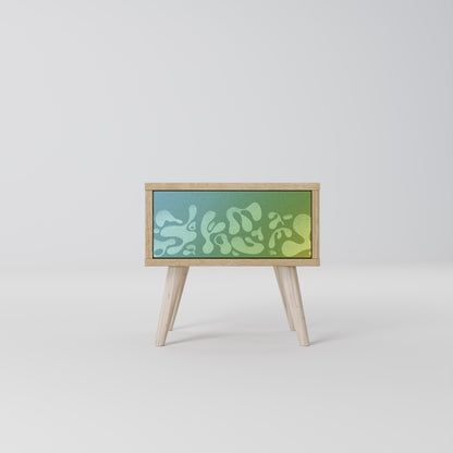 IRREGULAR BLUE Nightstand in Oak Effect