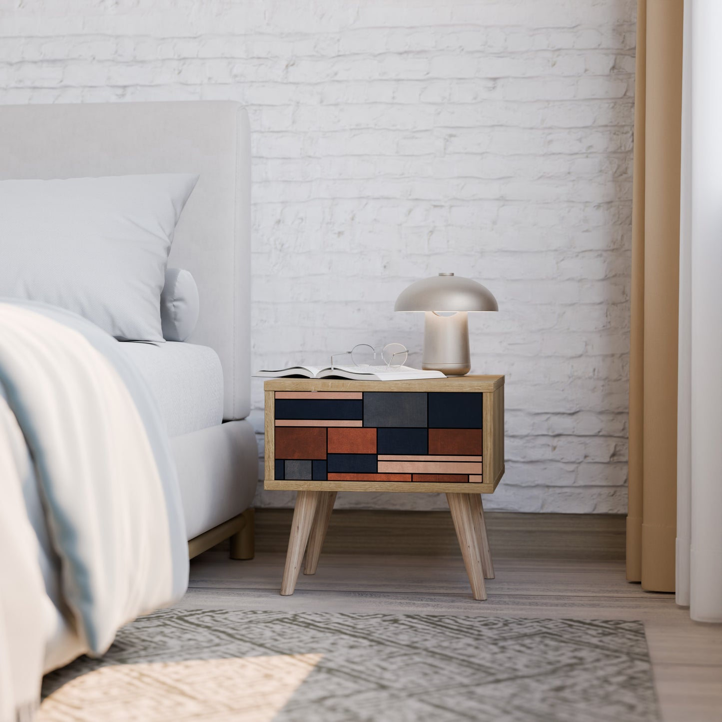INTREPID FORMATION Nightstand in Oak Effect