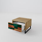 JORDISKA FIGURER Nattduksbord i ekeffekt