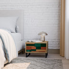 JORDISKA FIGURER Nattduksbord i ekeffekt