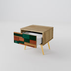 JORDISKA FIGURER Nattduksbord i ekeffekt