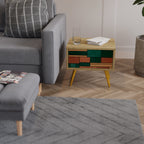 JORDISKA FIGURER Nattduksbord i ekeffekt