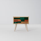 JORDISKA FIGURER Nattduksbord i ekeffekt