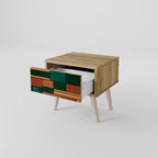 JORDISKA FIGURER Nattduksbord i ekeffekt