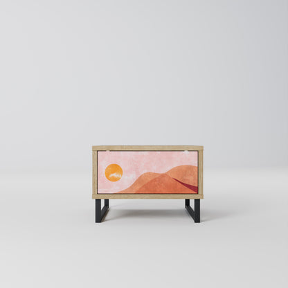LUMINOUS SUNLIGHT Nightstand in Oak Effect