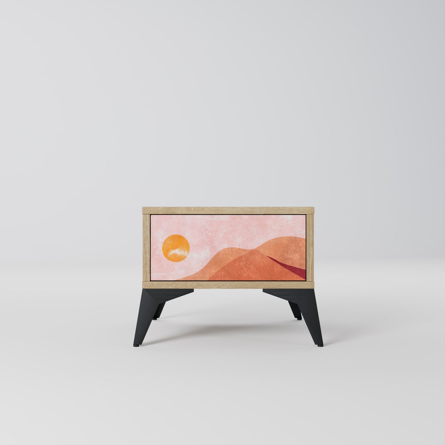 LUMINOUS SUNLIGHT Nightstand in Oak Effect