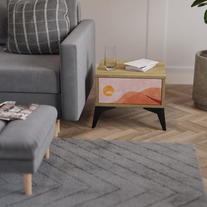 LUMINOUS SUNLIGHT Nightstand in Oak Effect