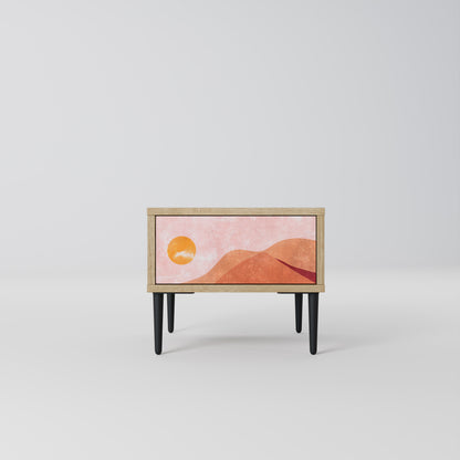 LUMINOUS SUNLIGHT Nightstand in Oak Effect
