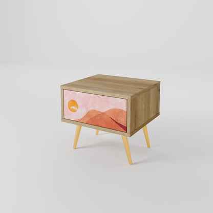 LUMINOUS SUNLIGHT Nightstand in Oak Effect