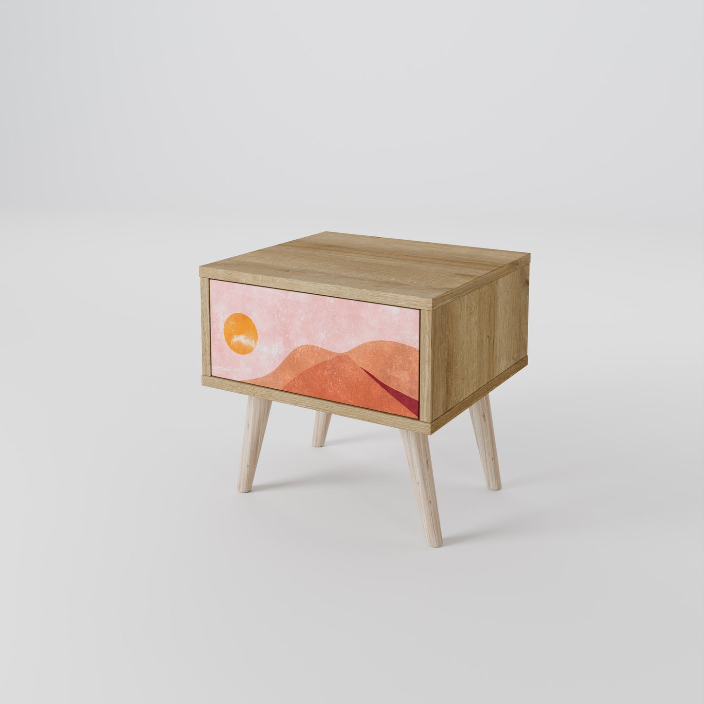 LUMINOUS SUNLIGHT Nightstand in Oak Effect
