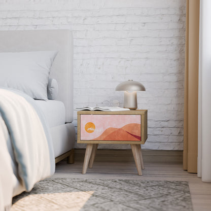 LUMINOUS SUNLIGHT Nightstand in Oak Effect