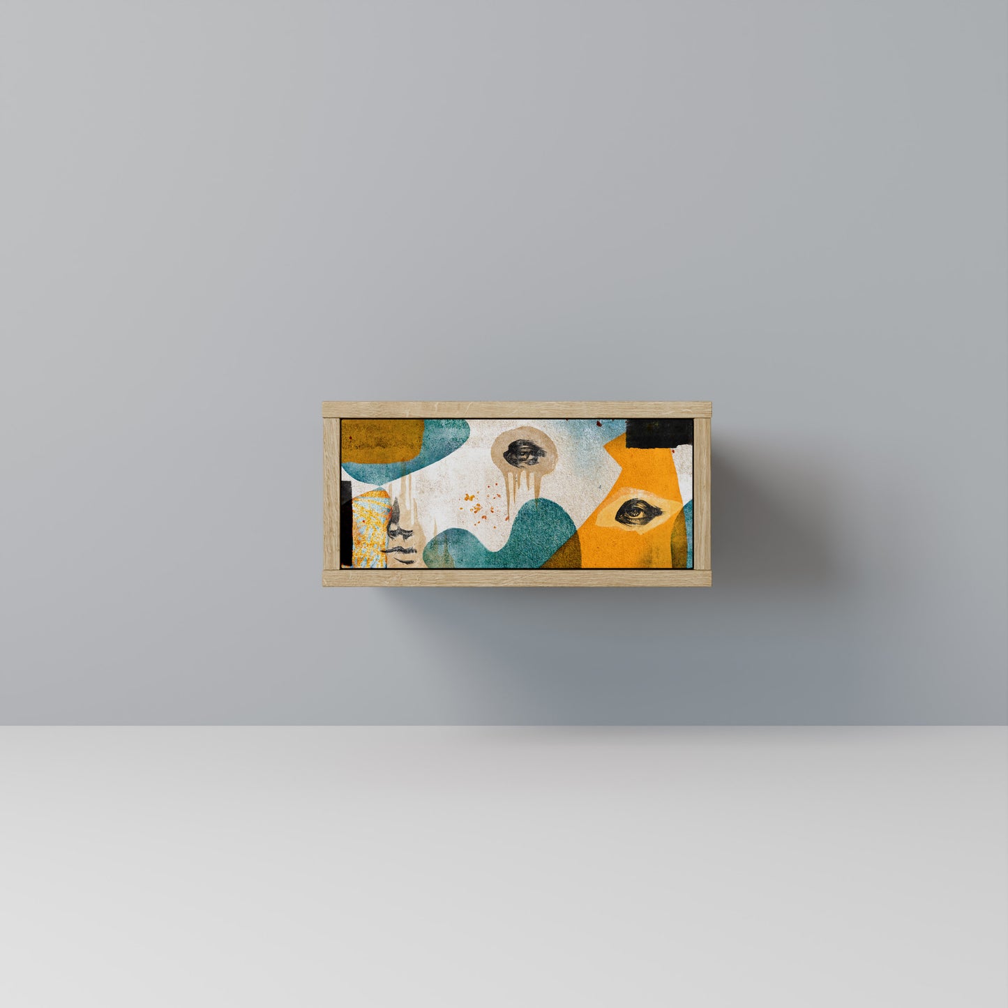 ABSTRACT FACES Nightstand in Oak Effect