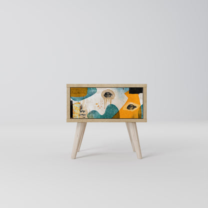 ABSTRACT FACES Nightstand in Oak Effect