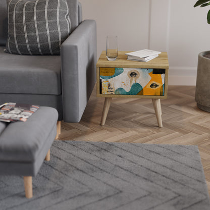 ABSTRACT FACES Nightstand in Oak Effect
