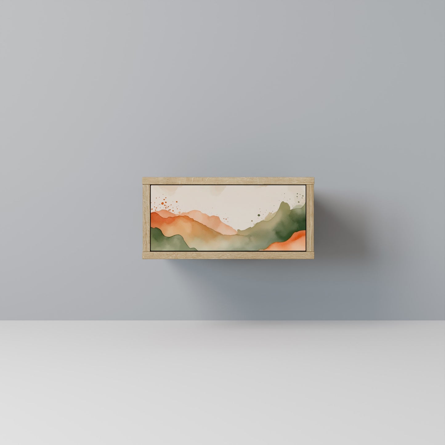 WATERCOLOR PEAKS Nattduksbord i ekeffekt
