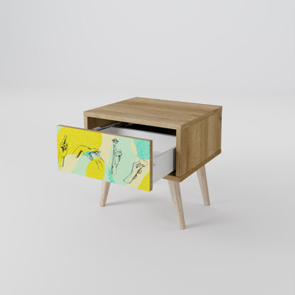 KROPPSSPRÅK Nattduksbord i Oak Effect