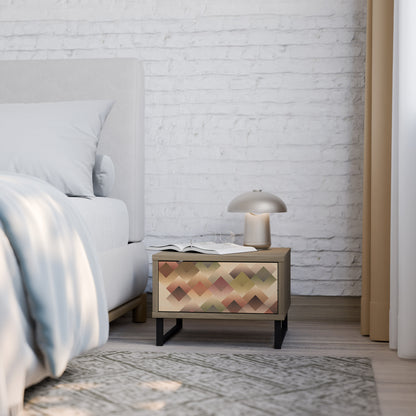 GEOMETRIC FUSION Nightstand in Oak Effect