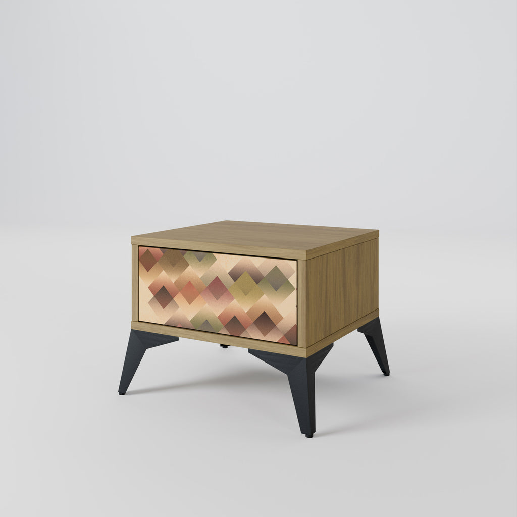 GEOMETRIC FUSION Nattduksbord i ekeffekt