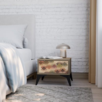 GEOMETRIC FUSION Nightstand in Oak Effect