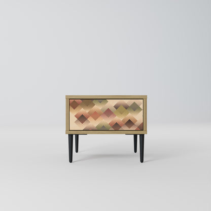 GEOMETRIC FUSION Nightstand in Oak Effect