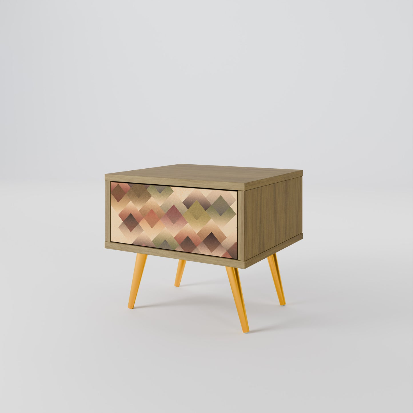 GEOMETRIC FUSION Nightstand in Oak Effect