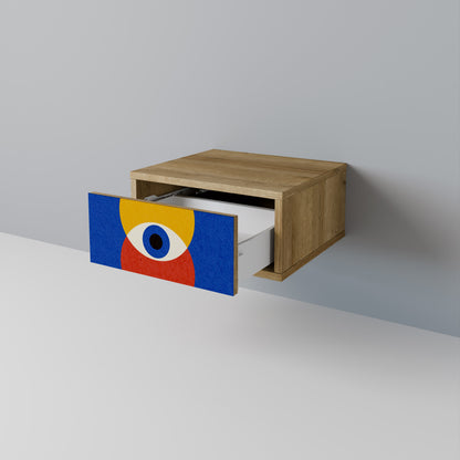 GEOMETRIC EYES Nightstand in Oak Effect