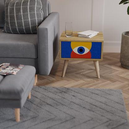GEOMETRIC EYES Nightstand in Oak Effect