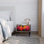 FÄRGRIKA LJUD Nattduksbord i ekeffekt