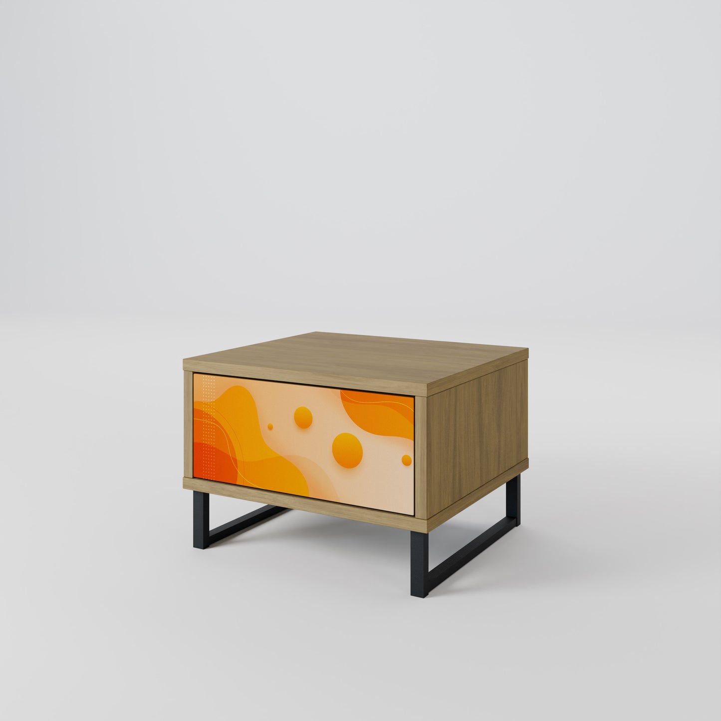 ORANGE ARRANGEMENT Nightstand in Oak Effect