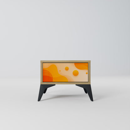 ORANGE ARRANGEMENT Nightstand in Oak Effect