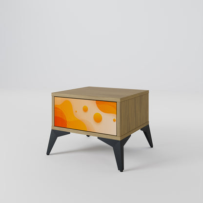 ORANGE ARRANGEMENT Nightstand in Oak Effect